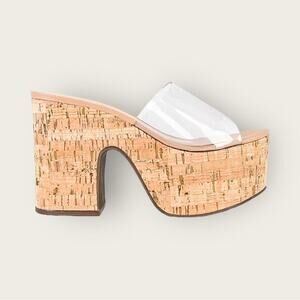 Schutz | Dalle Vinyl Cutout Sandal | Transparente & Natural | Size 9.5B